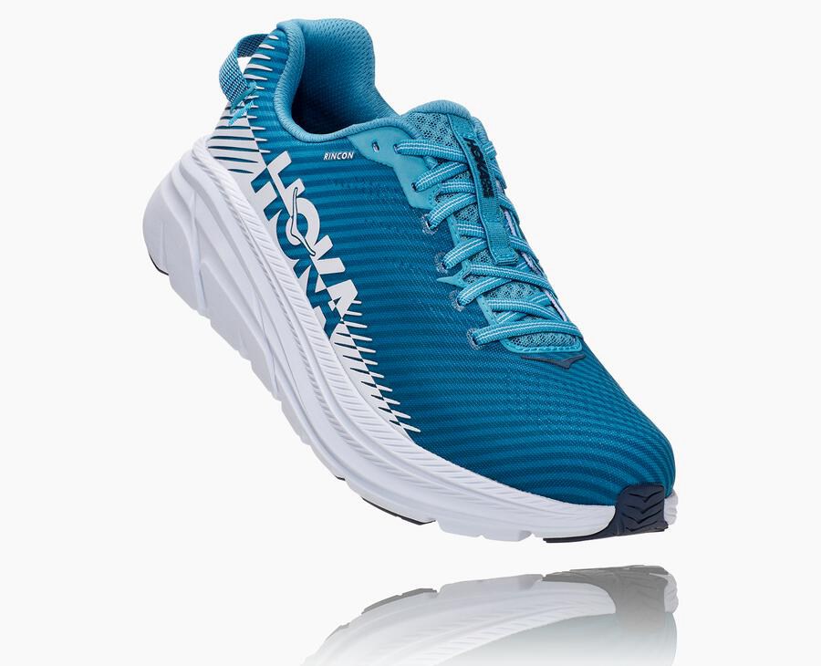 Hoka One One Mens Running Shoes - Rincon 2 - Blue/White - GCBT95208